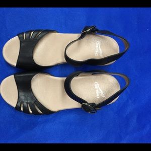 Dansko 2-1.2” Heel Black Sandals